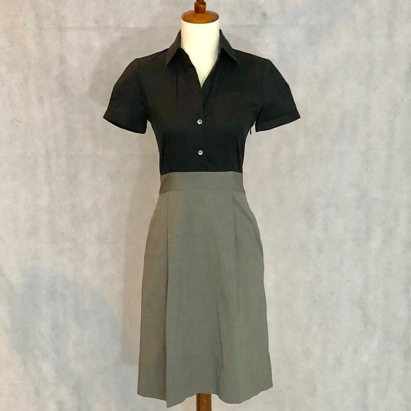 Theory Dresses & Skirts - Theory Black & Grey Short Sleeve Dress